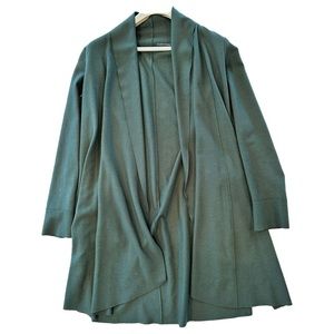 Eileen Fisher Green Wool Cardi Coat